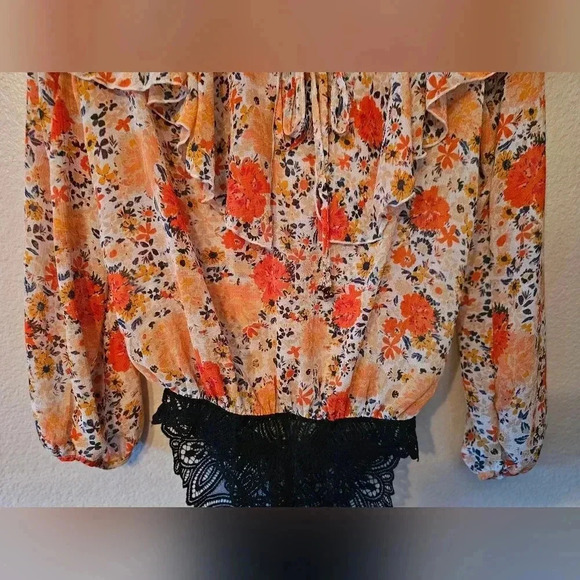 Intimately Free People Bodysuit Top Women’s Size XS Floral ~ Say It To Me - Picture 4 of 12
